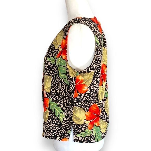 Vintage Matching Printed Short Set Abstract Tribal Art Hibiscus Floral COORD - Picture 3 of 11